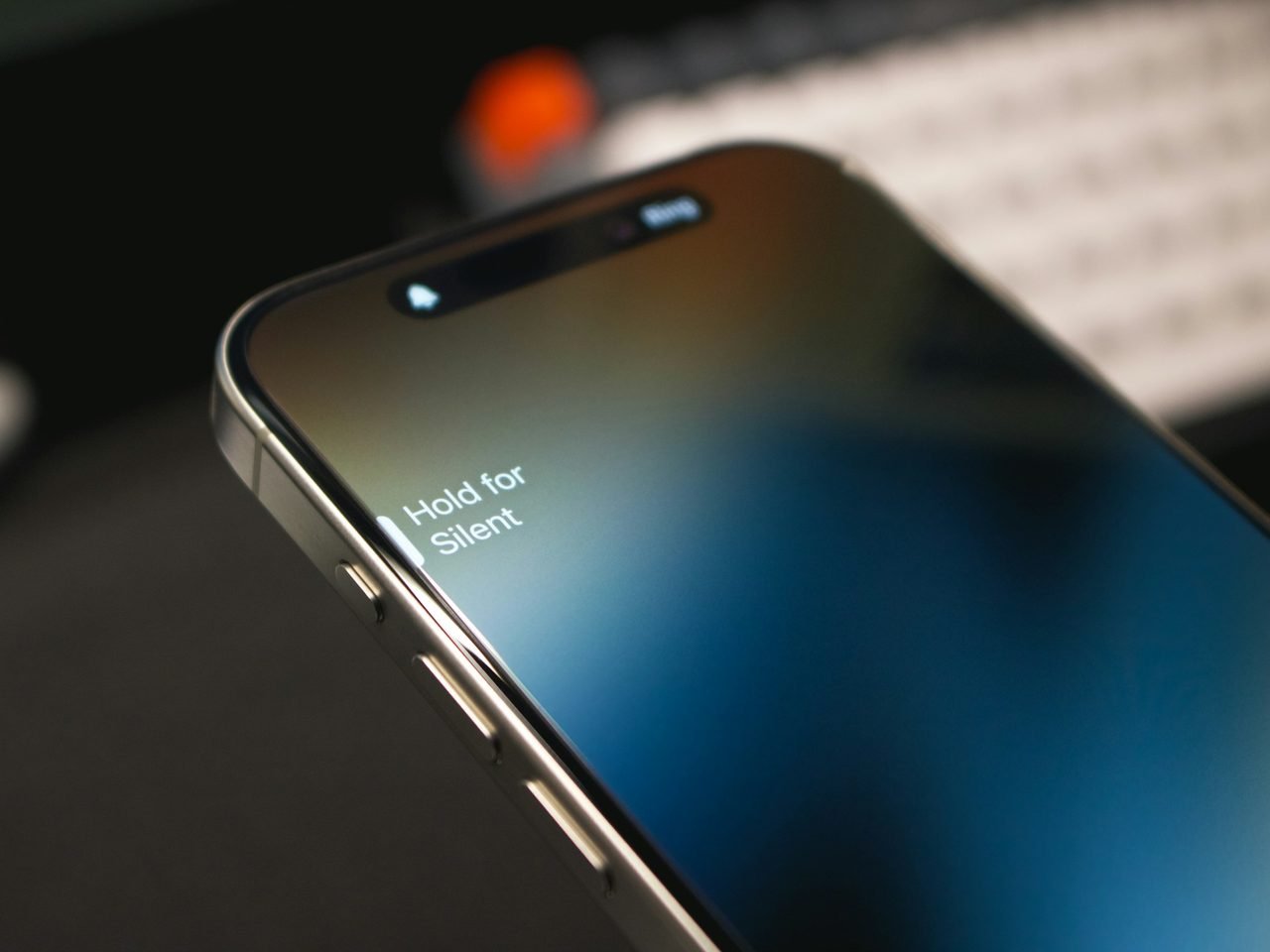 Close-up of a smartphone’s glass screen edge